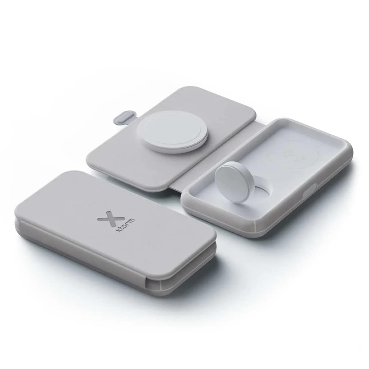 Xtorm Opvouwbare Draadloze Reislader 3 in 1, USB-C, voor Apple Watch, Air Pods en smartphone
