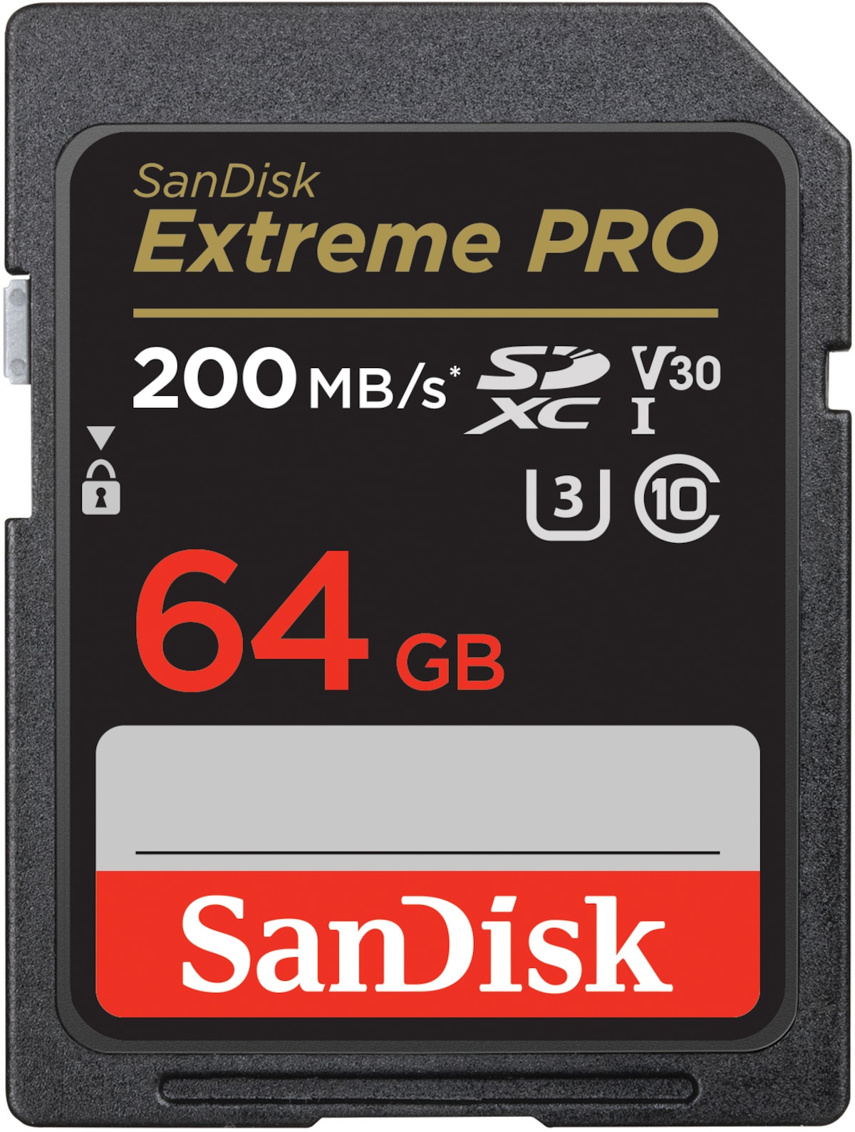 SanDisk Extreme PRO 64 GB SDHC-geheugenkaart, 200 MB/s & 90 MB/s lees-/schrijfsnelheid, UHS-I, Klasse 10, U3, V3