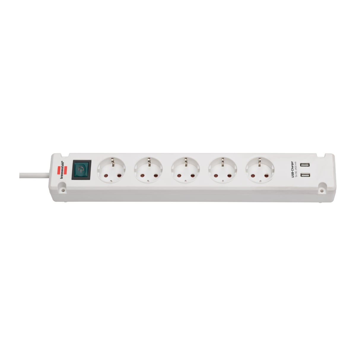 Brennenstuhl Bremounta 5-voudig + USB wit *EN* 3m H05VV-F3G1.5 met