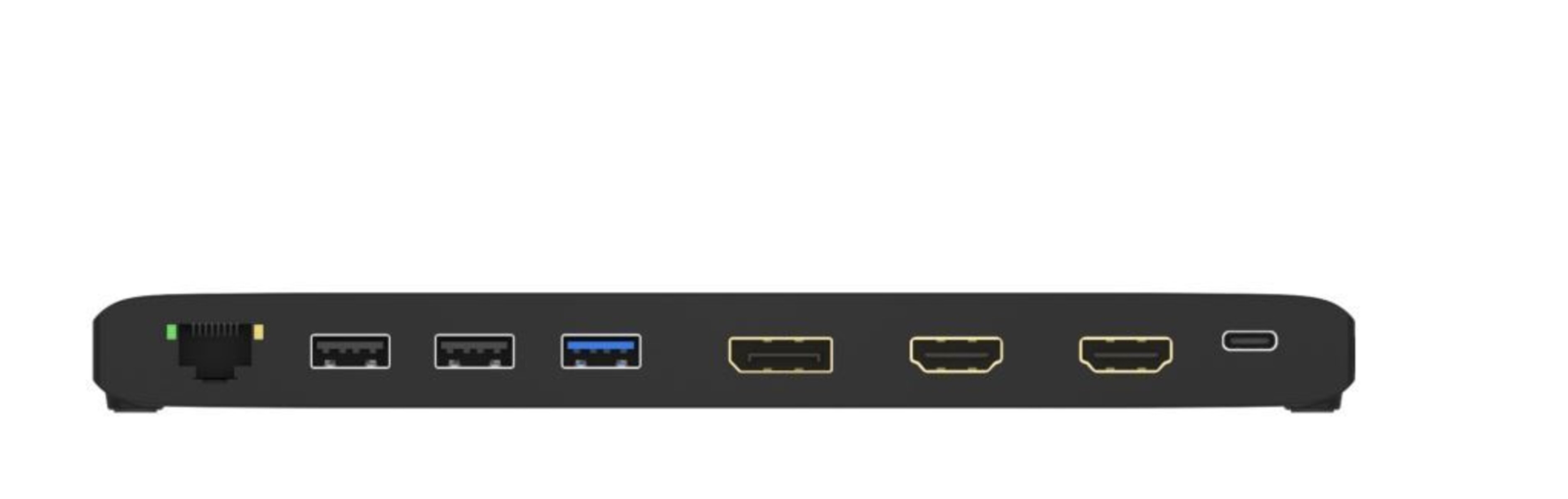 Icy Box USB Type-C DockingStation met drievoudige video-uitgang 4x USB-A, 1x USB-C-PD, 1x RJ45-netwerkaansluiting, microSD- en SD-kaartsleuf, Audi