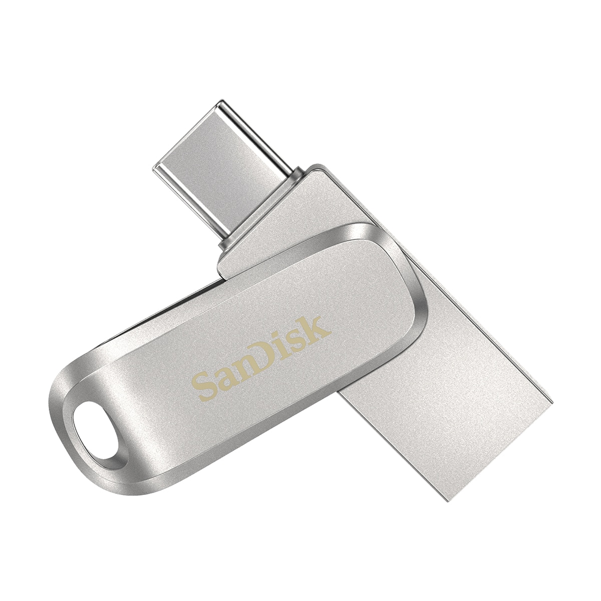 SanDisk Ultra Dual Drive Luxe 256GB Zilver - USB-stick, Type-C/Type-A 3.0