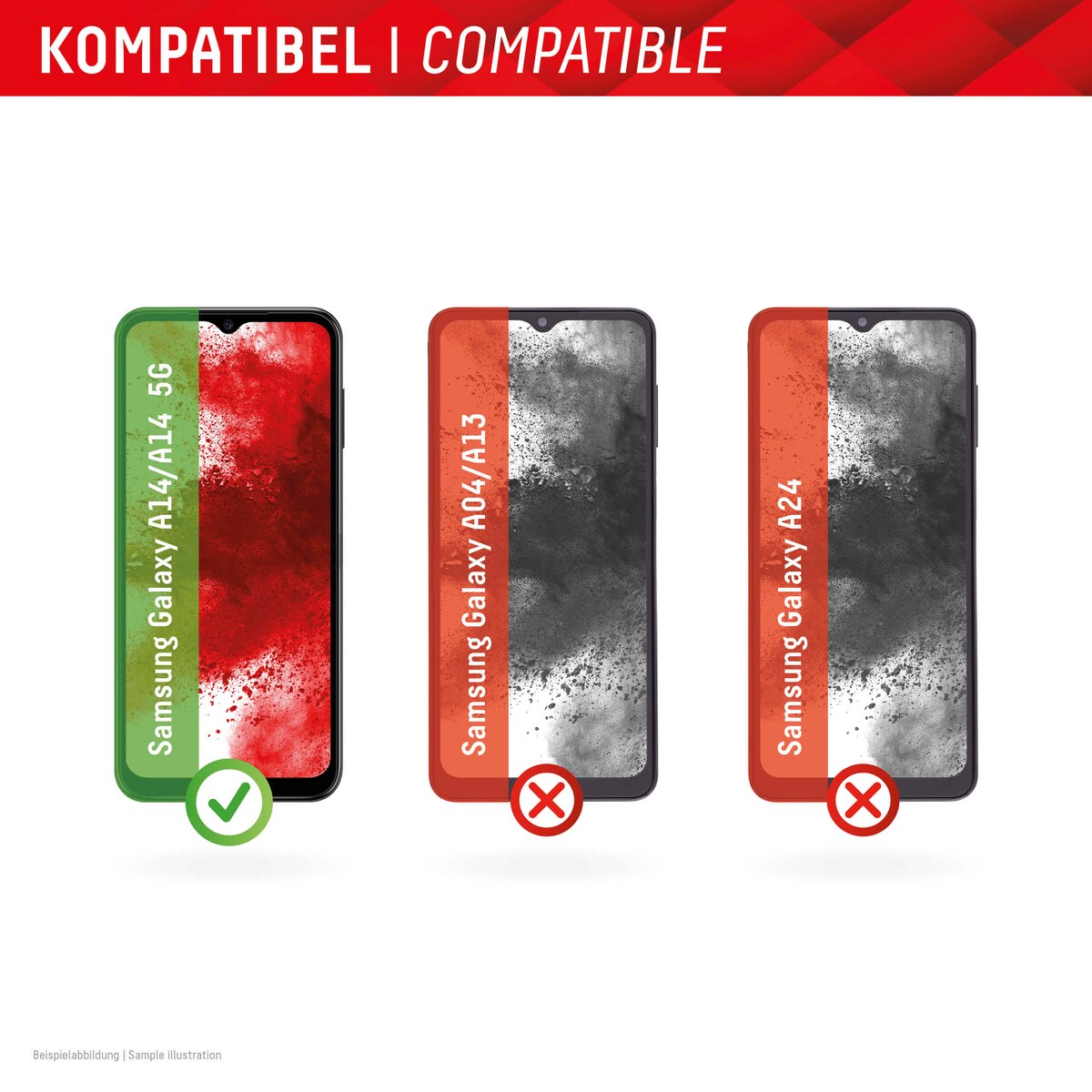 DISPLEX Slim Glas (9H) voor Samsung-Melkweg A14 5G montagesticker, onbreekbaar, ultradun, onzichtbaar