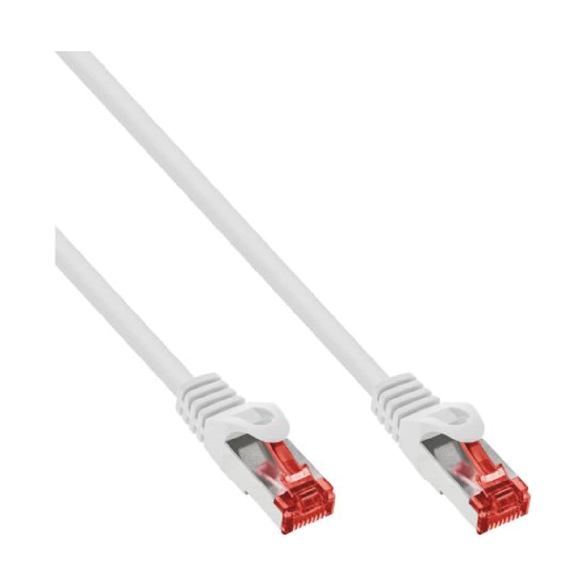 InLine® patchkabel, S/FTP (PiMf), Cat.6, wit, 1 m halogeenvrij, koper