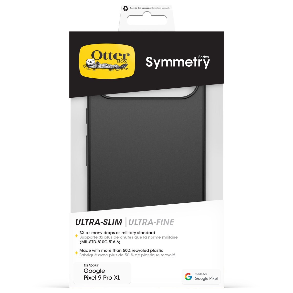 OtterBox Symmetry mobiele telefoonhoesje voor Google Pixel 9 Pro XL Zwart