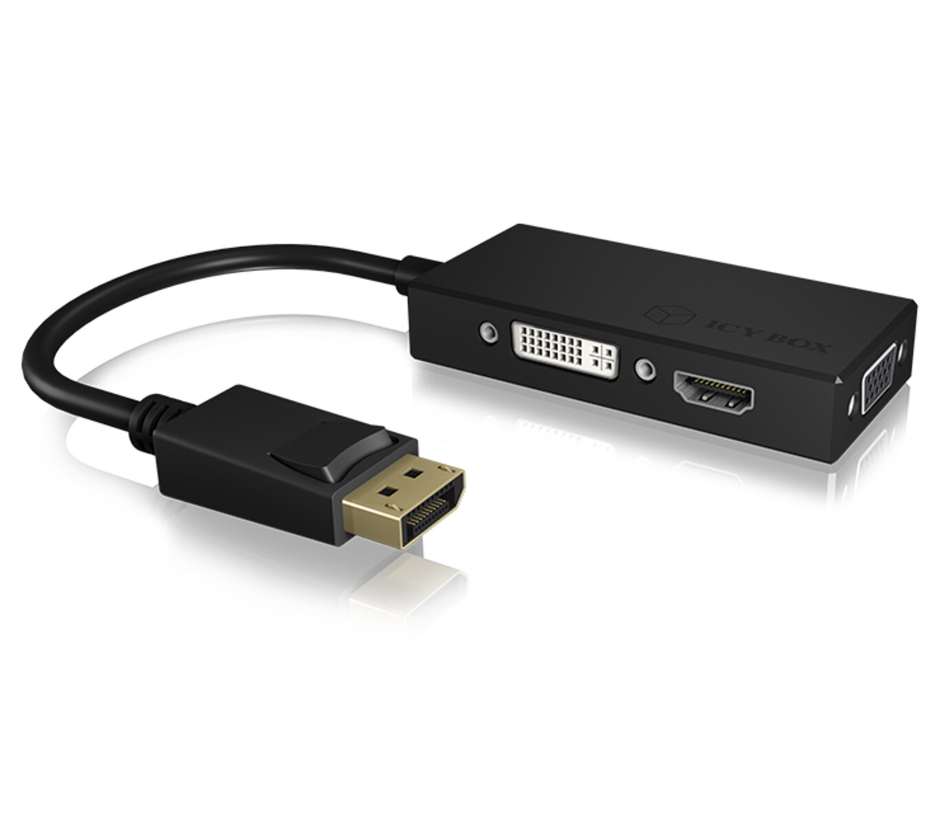 ICY BOX 3-in-1 DisplayPort™ naar HDMI®/ DVI-D / VGA grafische adapter