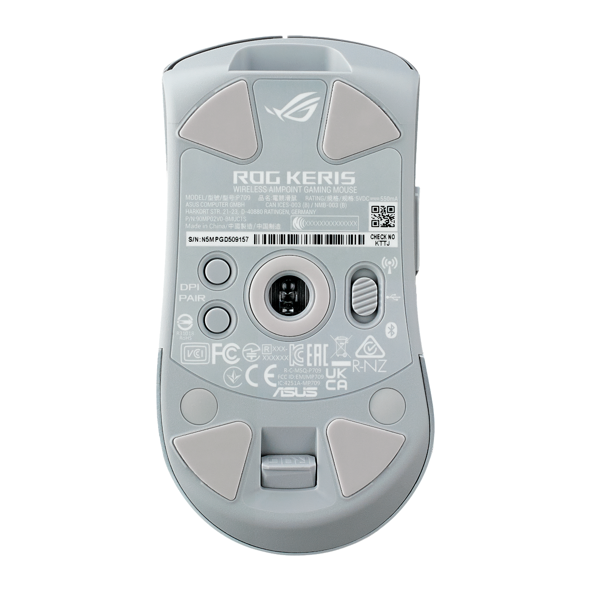 ASUS ROG Keris Draadloze Richtpunt Maanlicht Wit - draadloze gamingmuis met 36.000 DPI