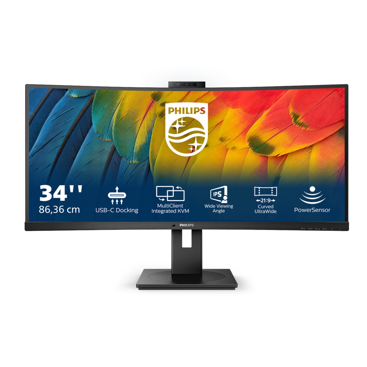 Philips 34B1U5600CH Kantoormonitor - UWQHD, Webcam, USB-C