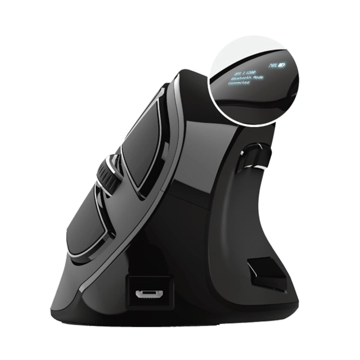TRUST Voxx draadloze muis, oplaadbaar, ergonomisch, Bluetooth & 2.4Ghz