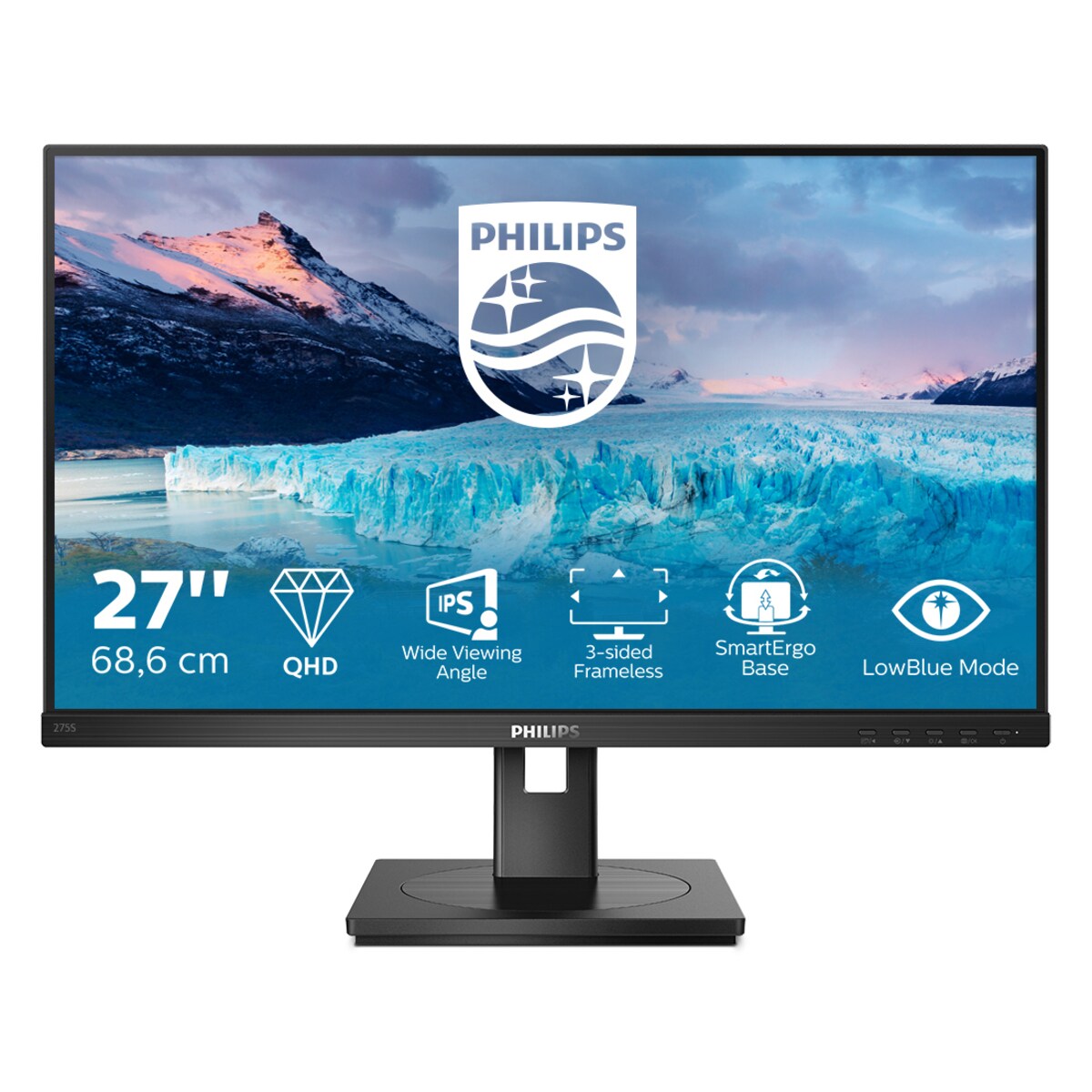 Philips 275S1AE kantoormonitor - IPS, QHD, in hoogte verstelbaar