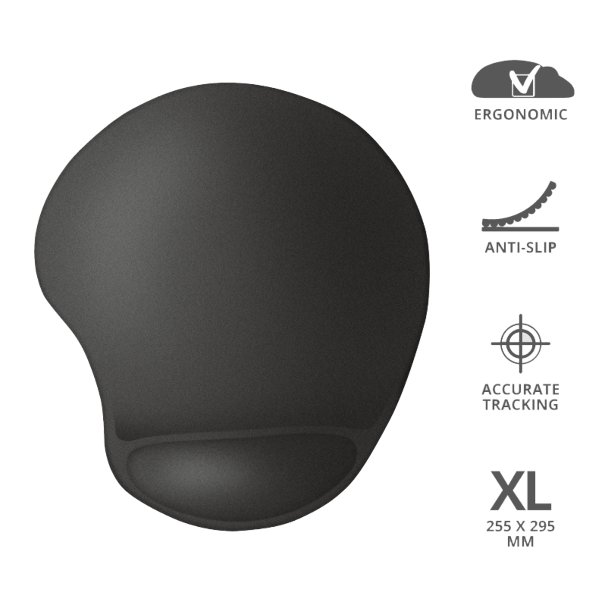 TRUST Bigfoot XL muismat met softgel polssteun